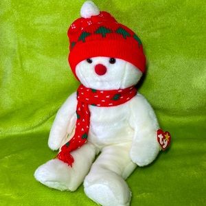 Ty Beanie Buddy SNOWBOY the HOLIDAY SNOWMAN  1999 Christmas Plush